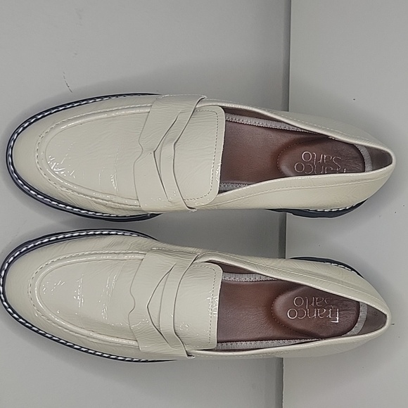 FRANCO SARTO Stylish White Loafers SIZE 9.5 beautiful shoes for ladies Moccasins - Picture 3 of 7